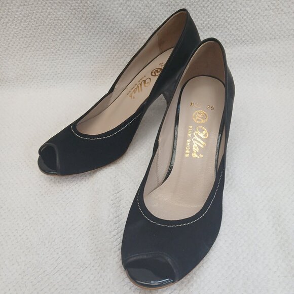 New black suede and patent leather low heels - Picture 3 of 10